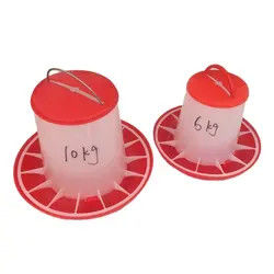 10kg Chicken Feeder Automatic Chicken Feeding System Yellow Red