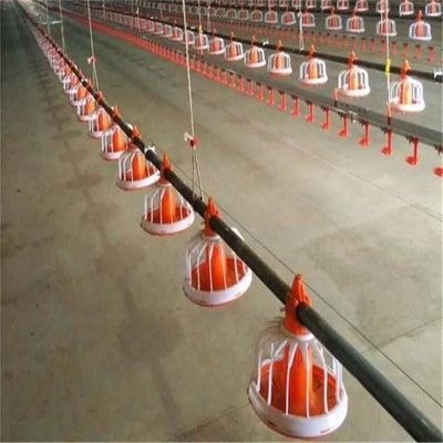 Stainless Pan Feeding System For Broiler Feed Pan Orange And White