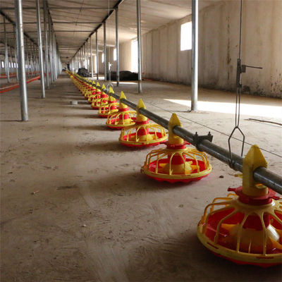 Stainless Pan Feeding System For Broiler Feed Pan Orange And White