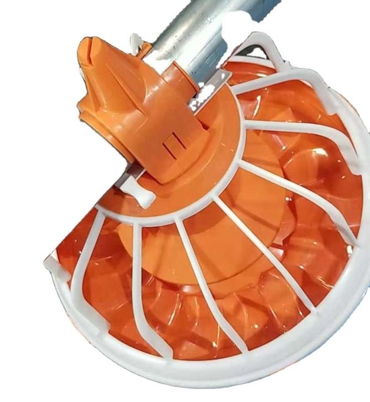 Stainless Pan Feeding System For Broiler Feed Pan Orange And White